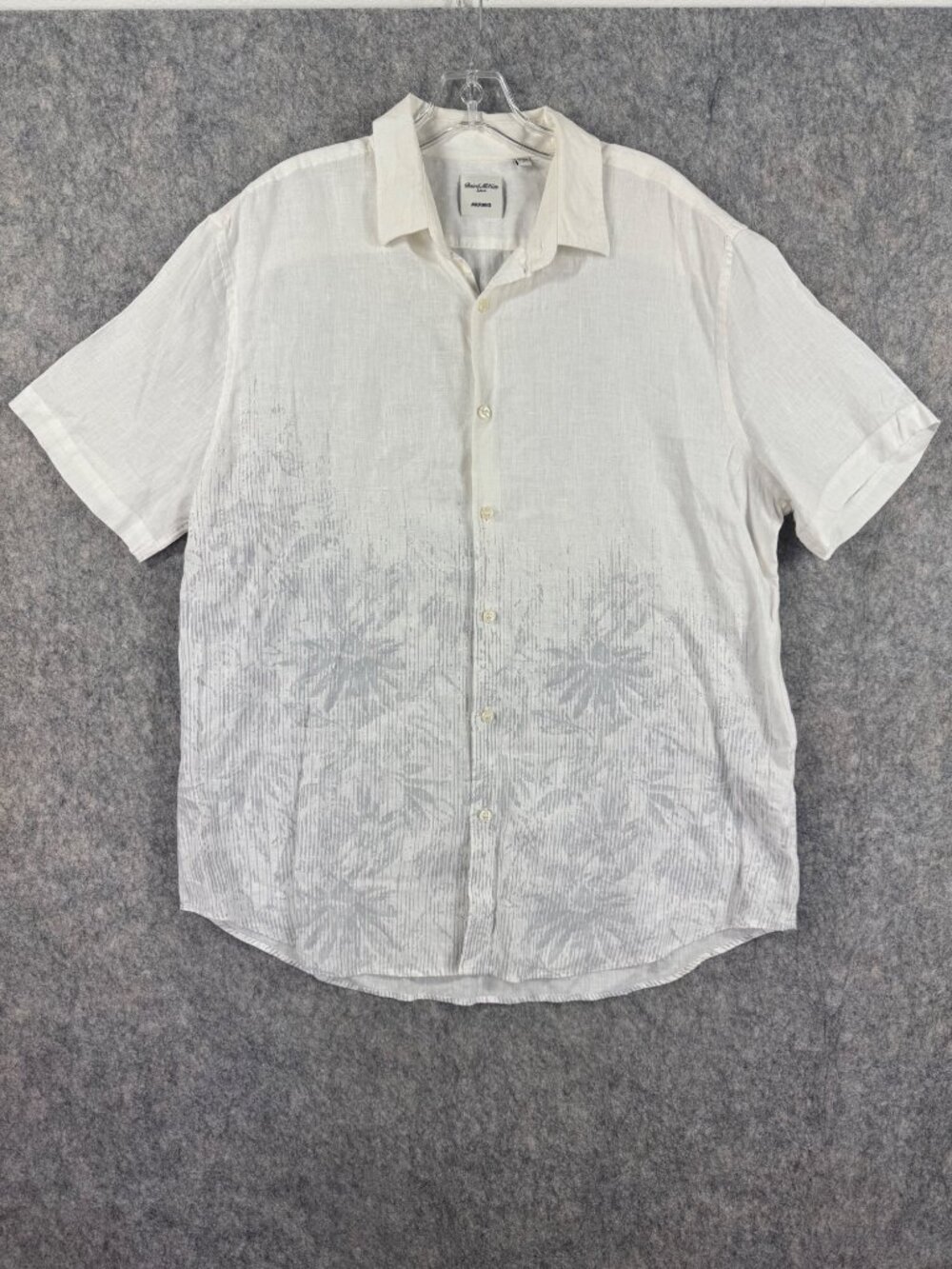 Murano Baird McNutt Shirt White Linen Short Sleeve Sz L Resort Style